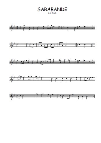 Sarabande en Sib de J-S Bach